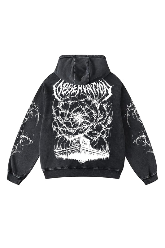 Temple of Smoke Designed Oversized Hoodie